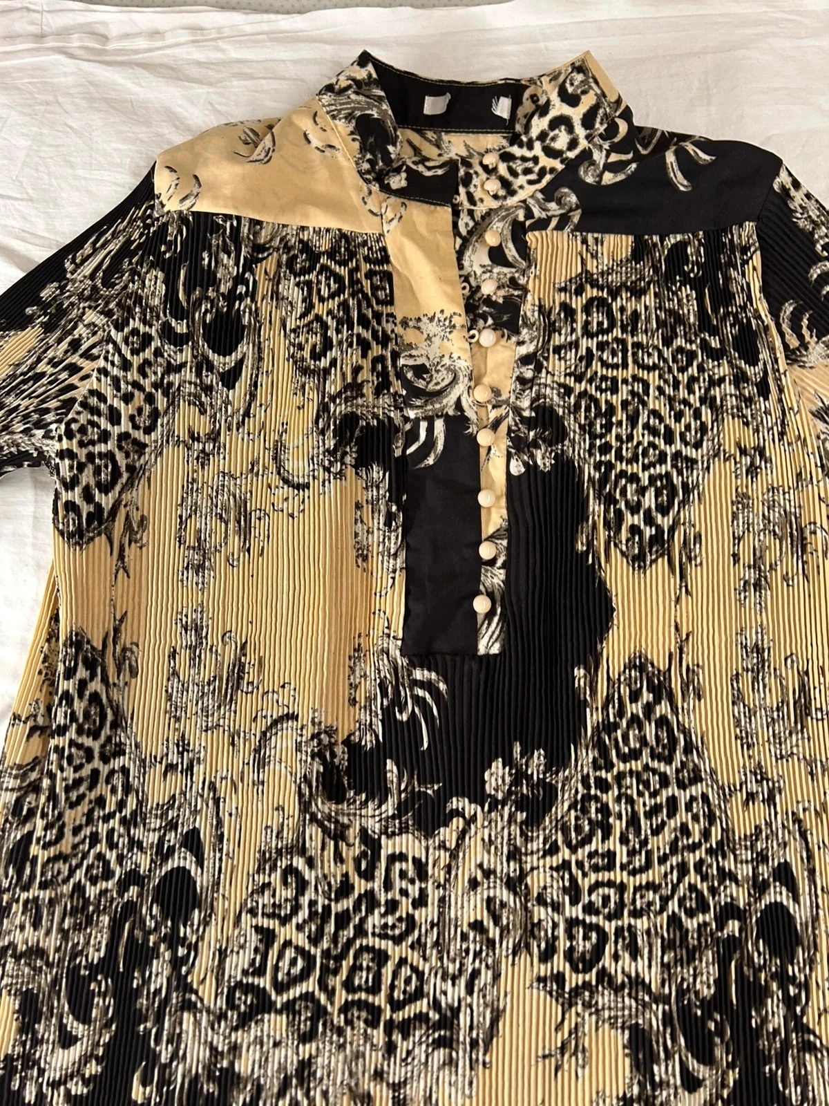 Beige and black vintage patterned maxi dress – photo 6